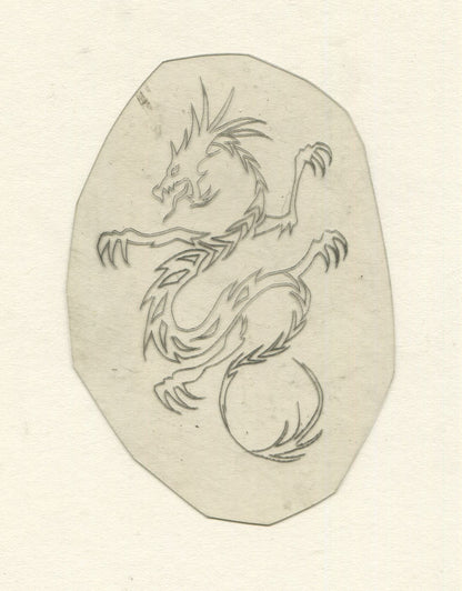 Dragon Vintage Traditional Tattoo Acetate Stencil from Bert Grimm's Shop