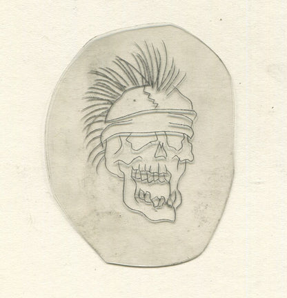 Punk Skull Vintage Traditional Tattoo Acetate Stencil from Bert Grimm's Shop