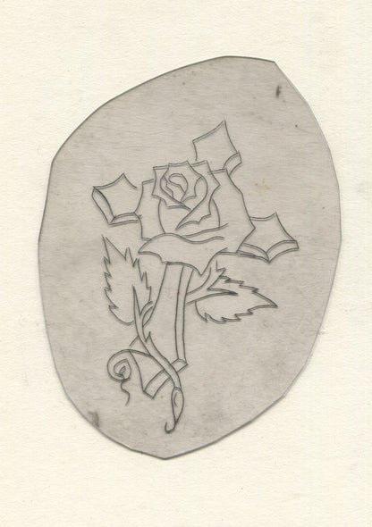 Rose Cross Vintage Traditional Tattoo Acetate Stencil  from Bert Grimm's Shop