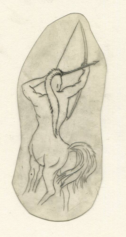 Centaur Archer Vintage Traditional Tattoo Acetate Stencil from Bert Grimm's Shop