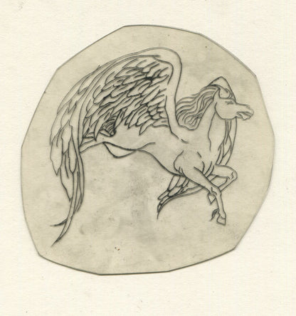 Pegasus Vintage Traditional Tattoo Acetate Stencil from Bert Grimm's Shop