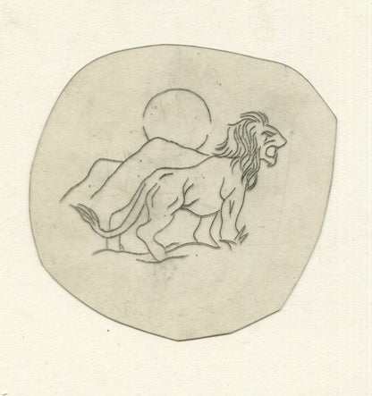 Lion Vintage Traditional Tattoo Acetate Stencil from Bert Grimm's Shop