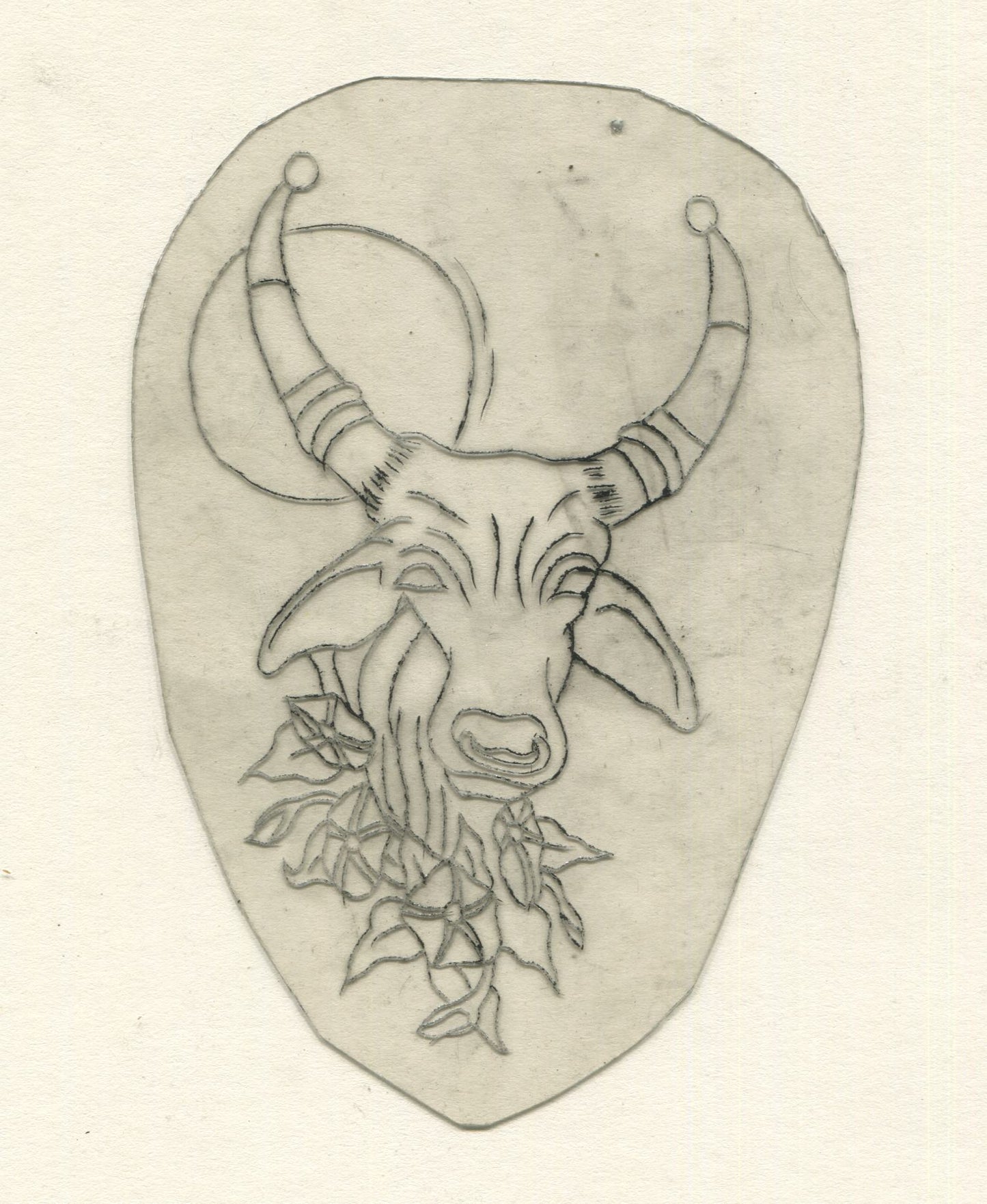 Bull Head Vintage Traditional Tattoo Acetate Stencil from Bert Grimm's Shop