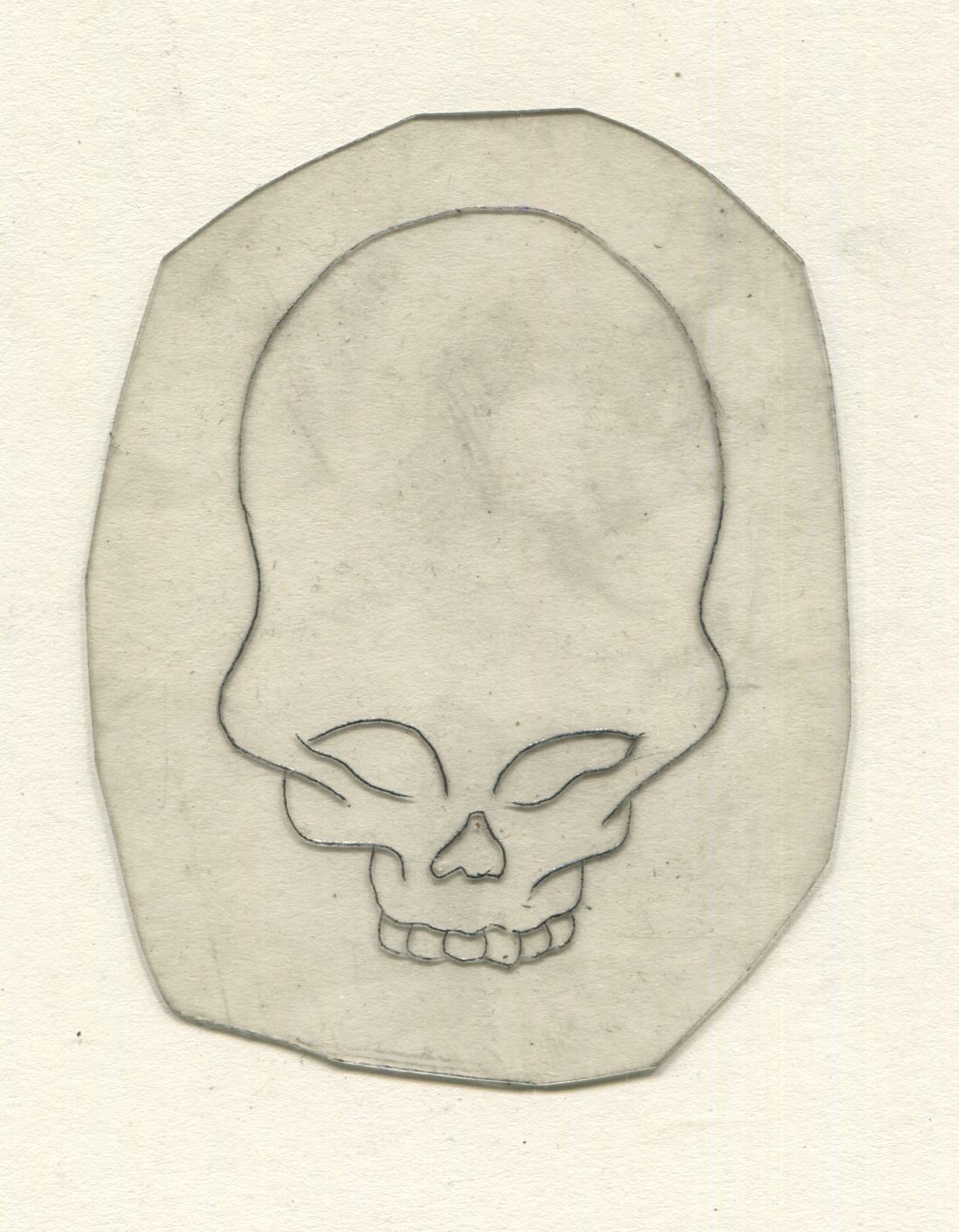 Big Head Skull Vintage Traditional Tattoo Acetate Stencil from Bert Grimm's Shop