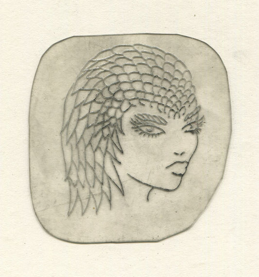 Scaled Lady Vintage Traditional Tattoo Acetate Stencil from Bert Grimm's Shop