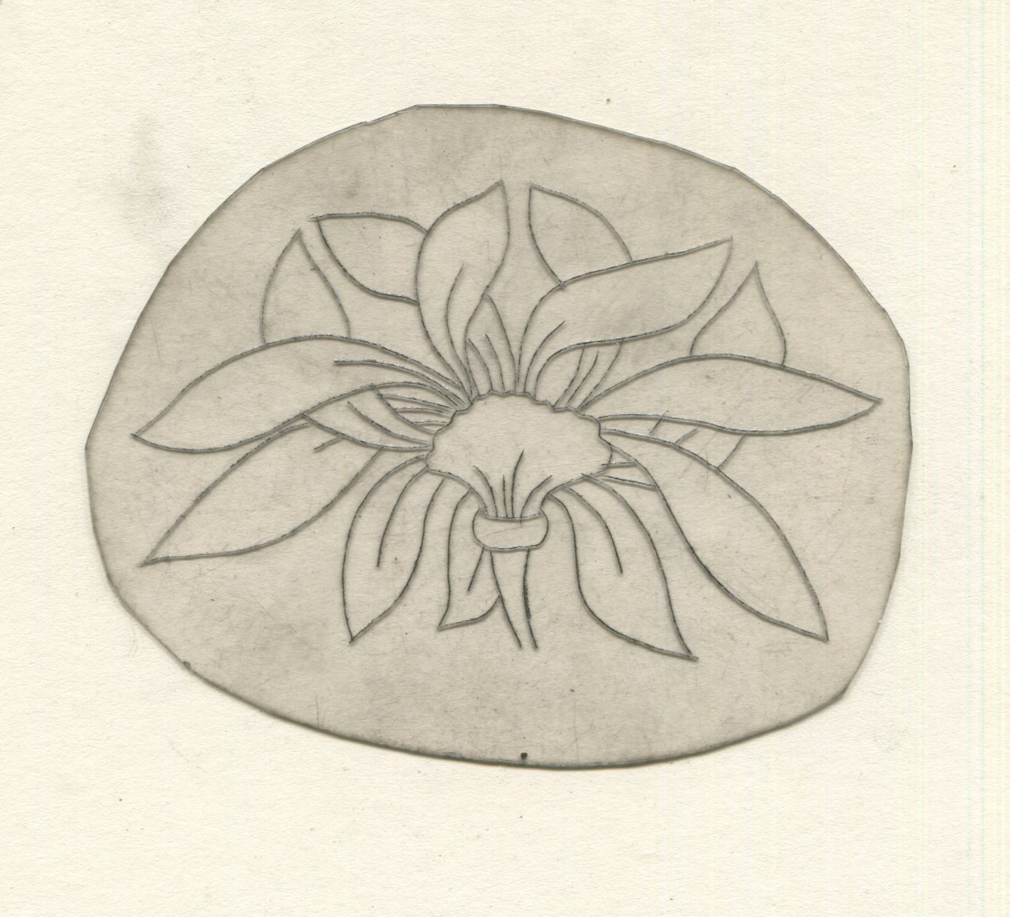 Lotus Flower Vintage Traditional Tattoo Acetate Stencil from Bert Grimm's Shop