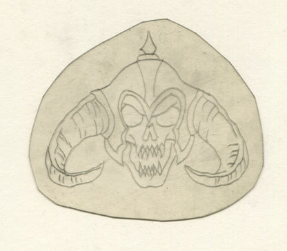 Demon Skull Vintage Traditional Tattoo Acetate Stencil from Bert Grimm's Shop