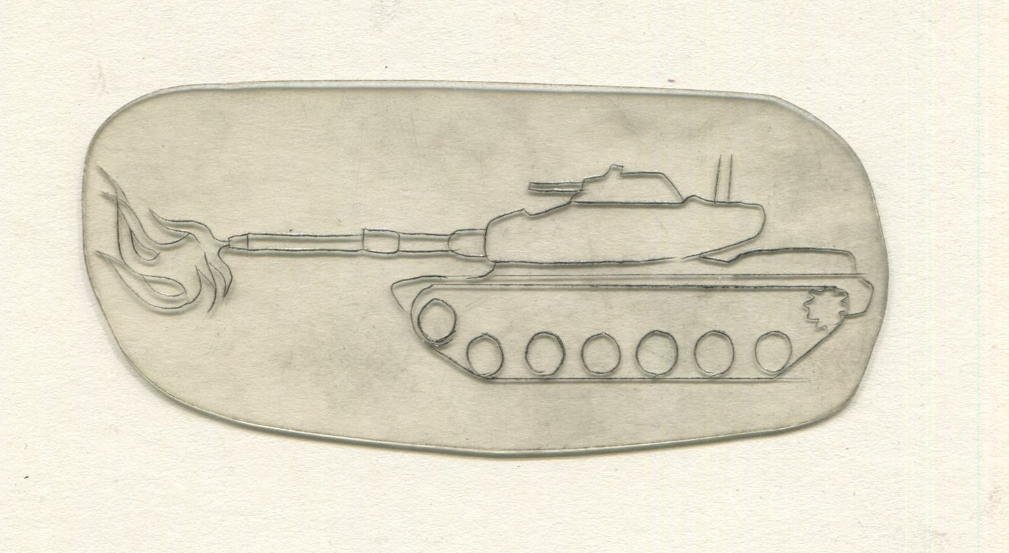 Army Tank Vintage Traditional Tattoo Acetate Stencil from Bert Grimm's Shop