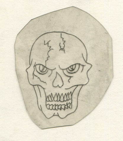 Grinning Skull Vintage Traditional Tattoo Acetate Stencil from Bert Grimm's Shop