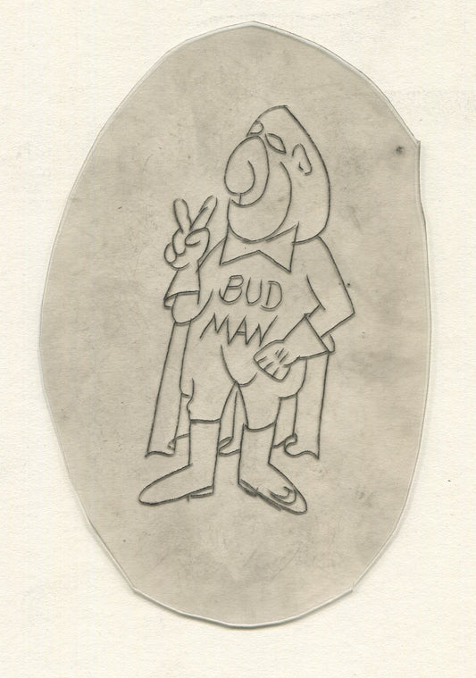 Bud Man Vintage Traditional Tattoo Acetate Stencil from Bert Grimm's Shop