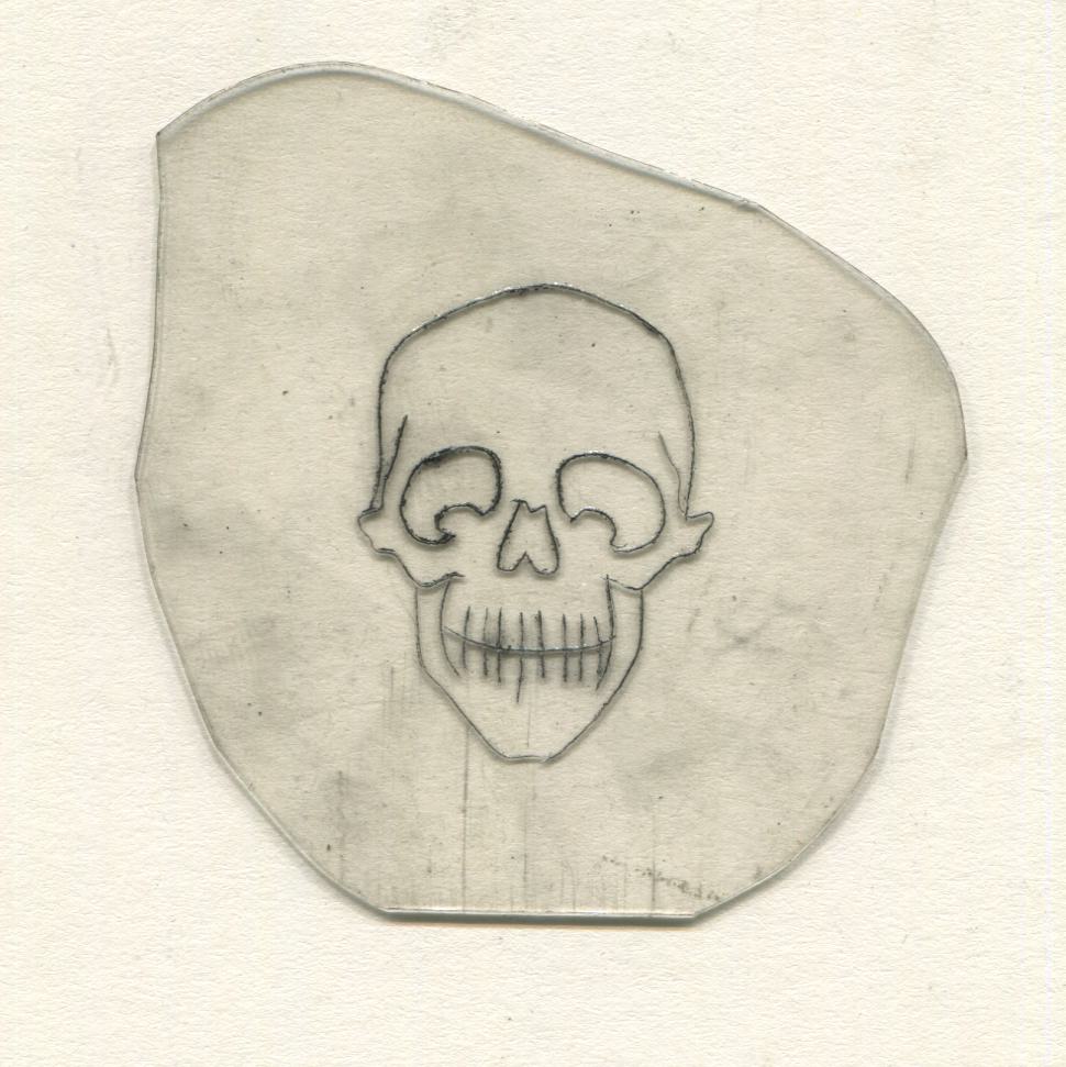 Simple Skull Vintage Traditional Tattoo Acetate Stencil from Bert Grimm's Shop