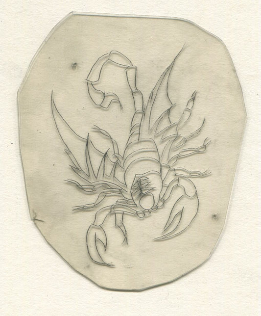 Wing Scorpion Vintage Traditional Tattoo Acetate Stencil from Bert Grimm's Shop