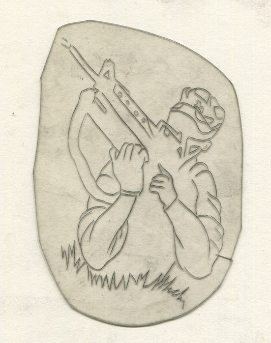 Soldier Vintage Traditional Tattoo Acetate Stencil from Bert Grimm's Shop