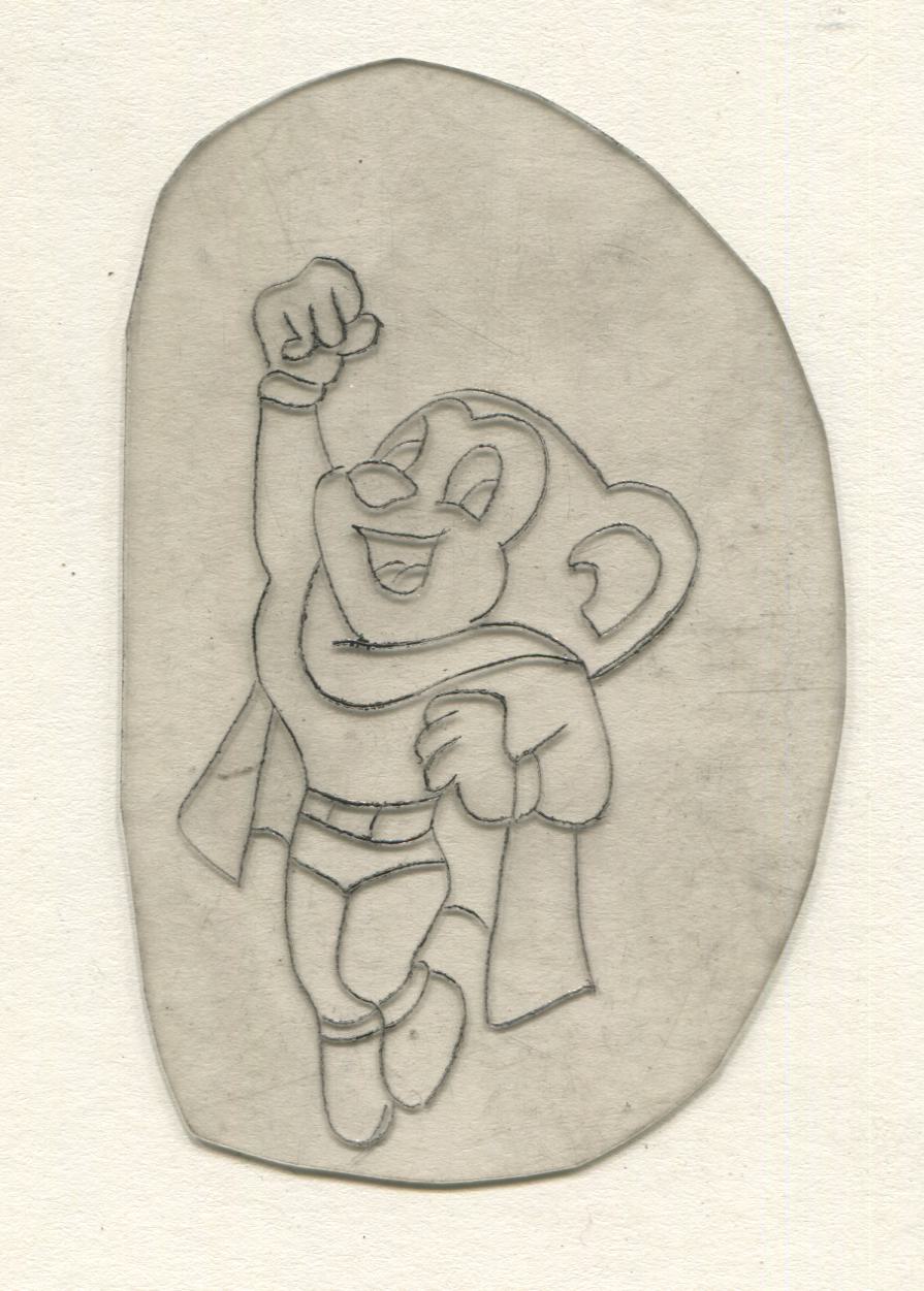 Mighty Mouse Vintage Traditional Tattoo Acetate Stencil from Bert Grimm's Shop