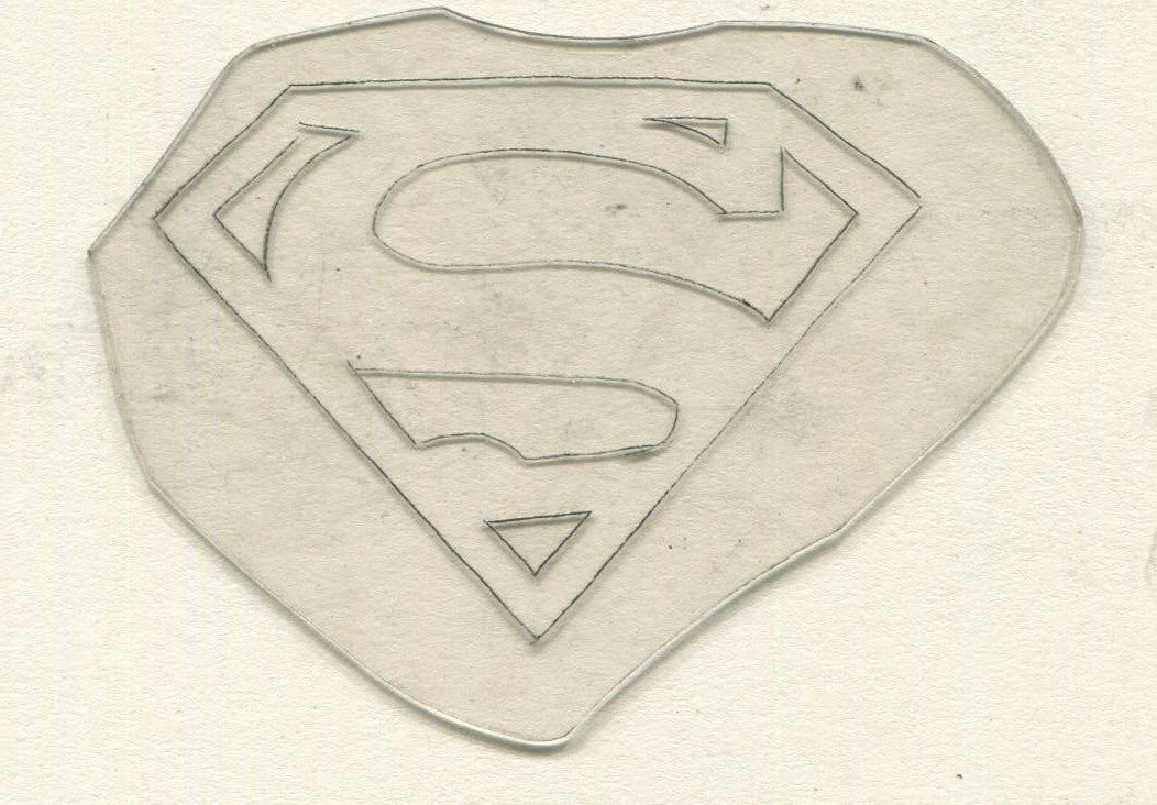 Superman Logo Vintage Traditional Tattoo Acetate Stencil from Bert Grimm's Shop