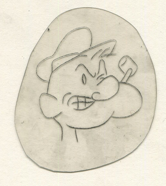 Popeye Vintage Traditional Tattoo Acetate Stencil from Bert Grimm's Shop