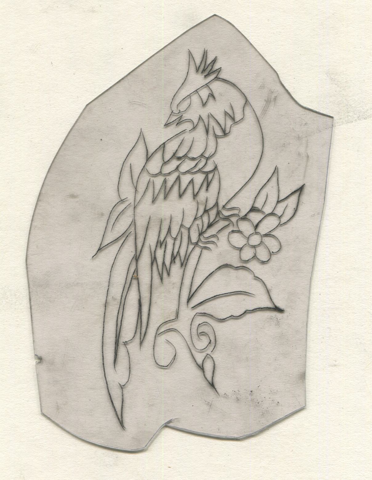 Robin Bird Vintage Traditional Tattoo Acetate Stencil from Bert Grimm's Shop