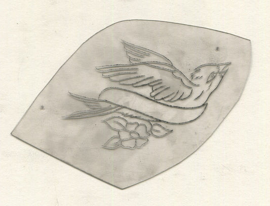 Banner Swallow Vintage Traditional Tattoo Acetate Stencil from Bert Grimm's Shop