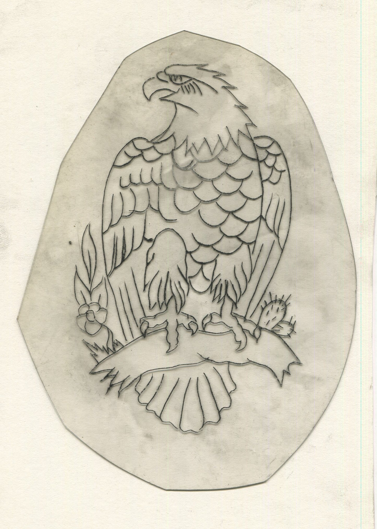 Giant Eagle Vintage Traditional Tattoo Acetate Stencil from Bert Grimm's Shop