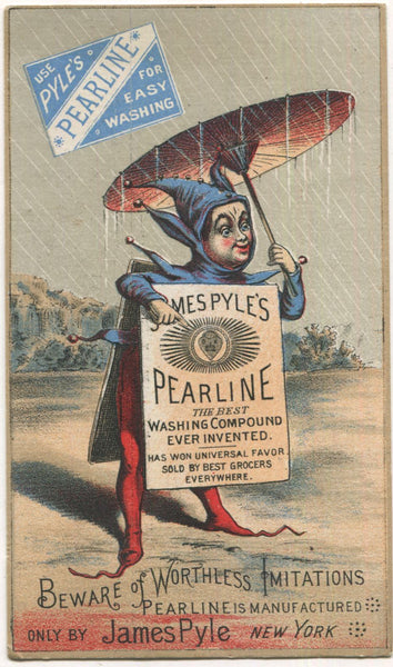 James Pyle's Pearline Washing Compound Antique Lithographed Trade Card, New York