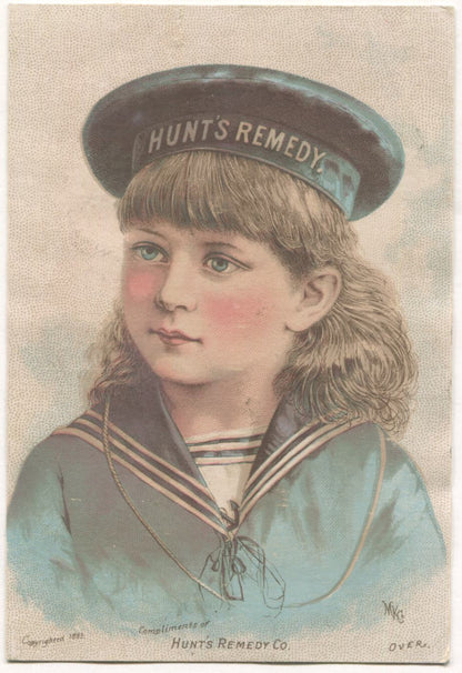 Hunt's Kidney and Liver Remedy, Providence, RI Antique Lithographed Trade Card