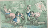 Domestic Sewing Machine Co. Father Playing Antique Lithographed Trade Card