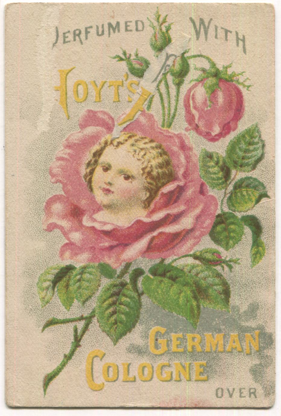 Hoyt's German Cologne, E.W. Hoyt & Co Lowell, MA Antique Lithographed Trade Card
