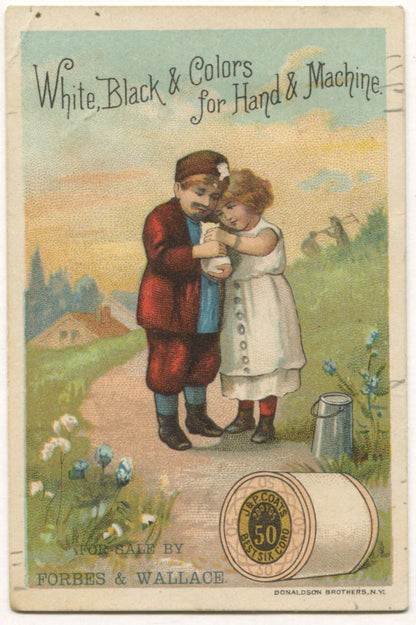 J&P Coats' Thread For Sale by Forbed & Wallace Antique Lithographed Trade Card