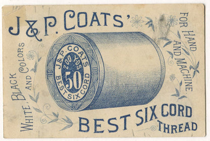 J&P Coats' Thread For Sale by Forbed & Wallace Antique Lithographed Trade Card