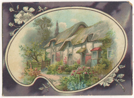 Lion Coffee Cabin in the Woods Picture Card Antique Lithographed Trade Card