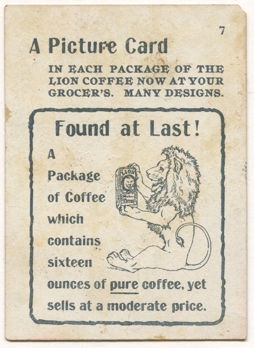 Lion Coffee Cabin in the Woods Picture Card Antique Lithographed Trade Card