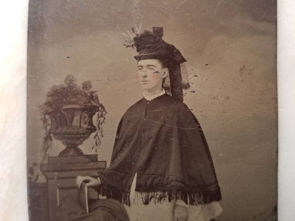Tintype Photograph of a Victorian Woman Standing