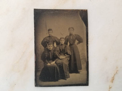 Tintype Photograph of a Group of Victorian Women