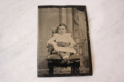 Tintype Photograph of a Seated Baby