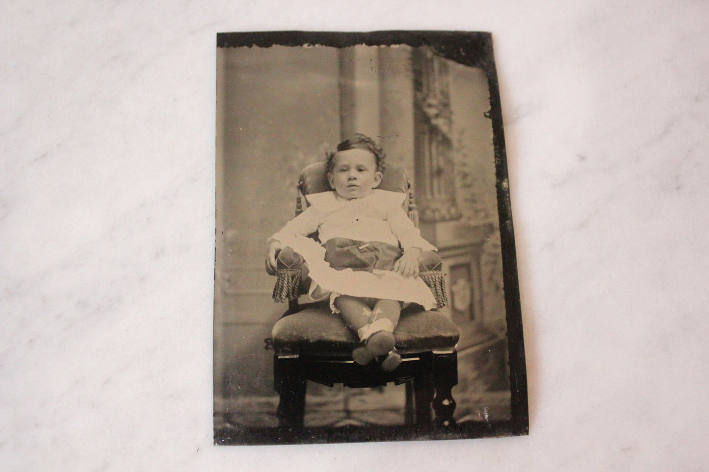 Tintype Photograph of a Seated Baby