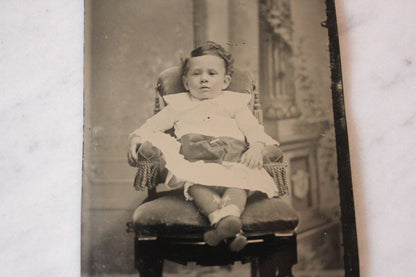 Tintype Photograph of a Seated Baby