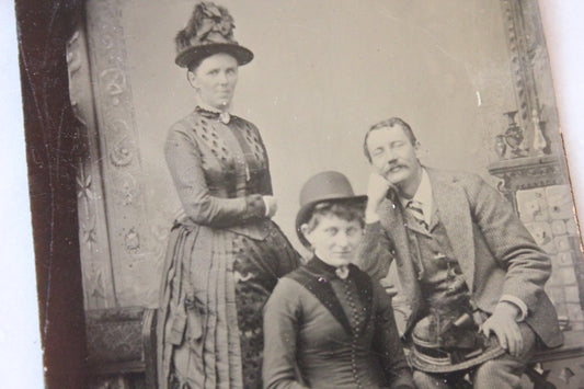 Tintype Photograph of a Two Women and a Man