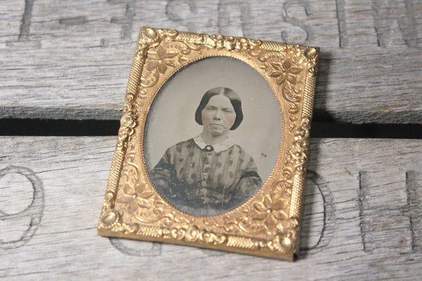 Ambrotype Photograph of a Woman with Colored Pink Cheeks