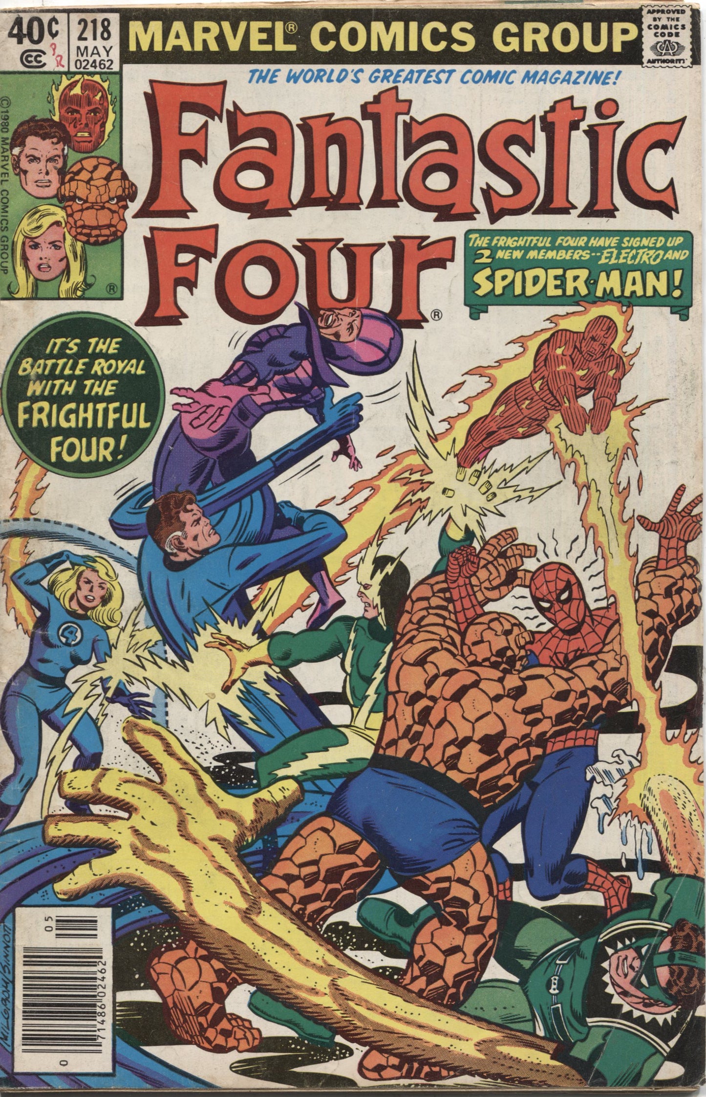 Fantastic Four No. 218, Featuring Spider-Man, Marvel Comics, May 1980