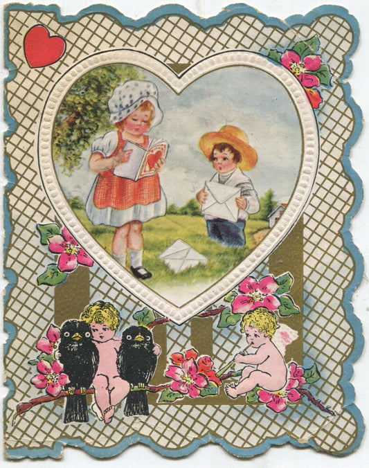 Antique Valentine Greeting Card - "I'm Going to Choose Just You" - 4" x 5"