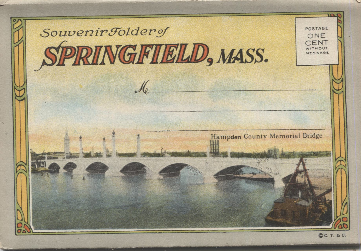 Springfield, Massachusetts Vintage Souvenir Postcard Folder