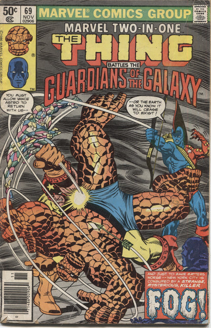 Marvel Two-in-One No. 69, The Thing Battles the Guardians of the Galaxy, Marvel Comics, November 1980
