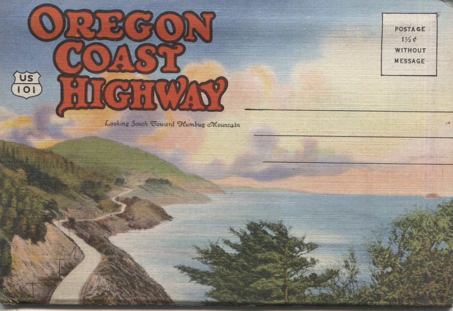 Oregon Coast Highway Vintage Souvenir Postcard Folder