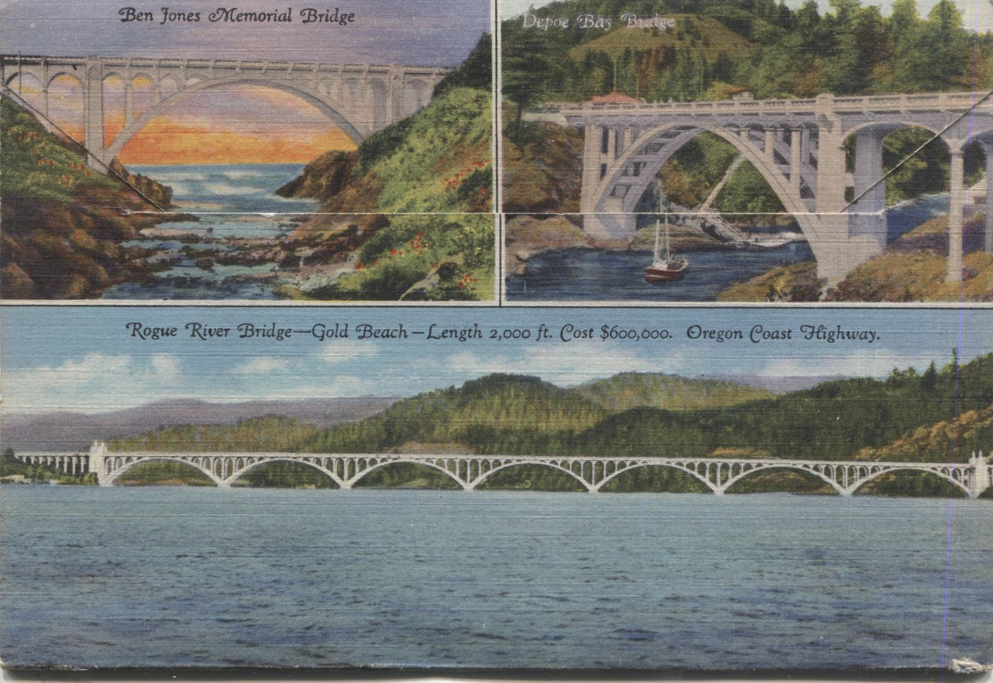 Oregon Coast Highway Vintage Souvenir Postcard Folder