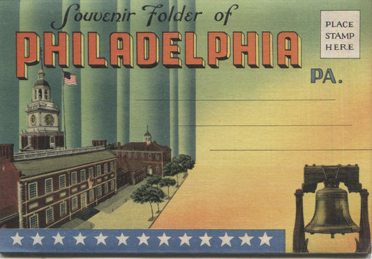 Philadelphia, Pennsylvania Vintage Souvenir Postcard Folder