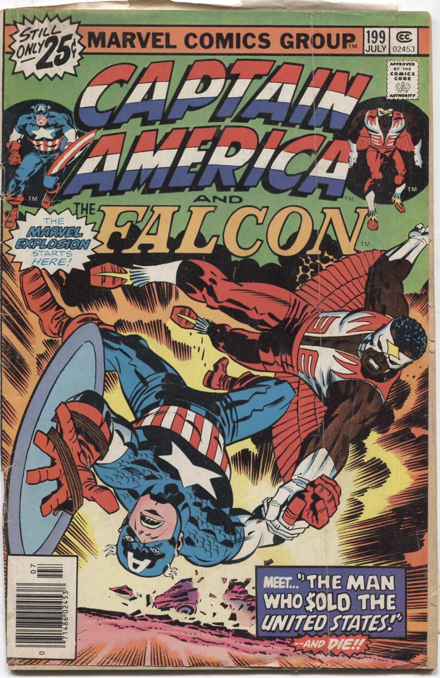 Captain America No. 199, Featuring The Falcon, Marvel Comics, July 1976