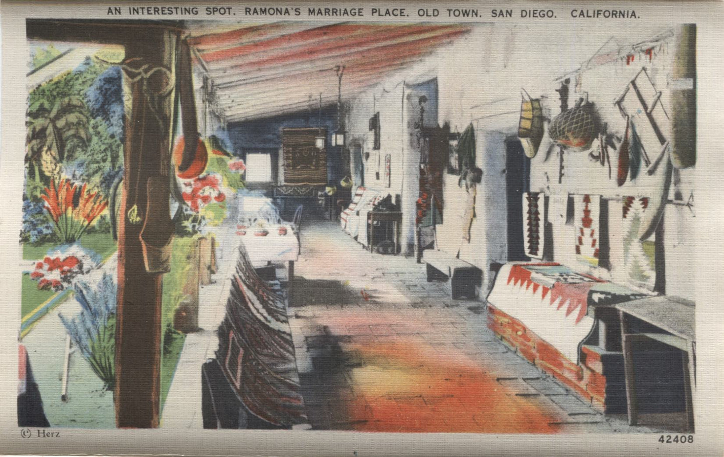 Ramona's Marriage Place, San Diego, California Vintage Souvenir Postcard Folder