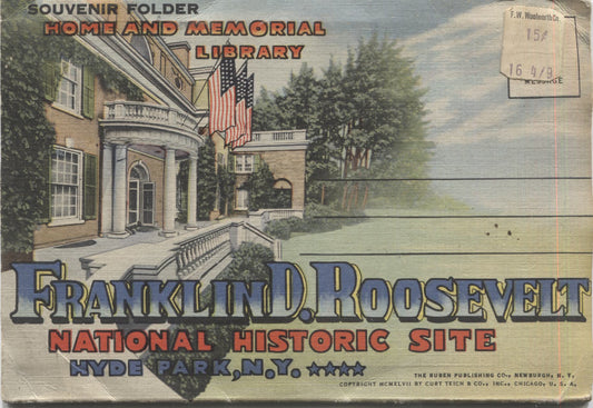 Franklin D. Roosevelt Historic Site, Hyde Park, New York Vintage Souvenir Postcard Folder