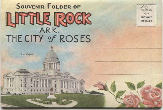 Little Rock, Arkansas Vintage Souvenir Postcard Folder