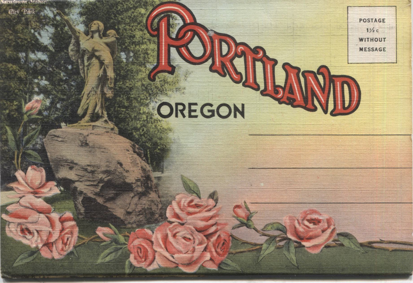 Portland, Oregon Vintage Souvenir Postcard Folder